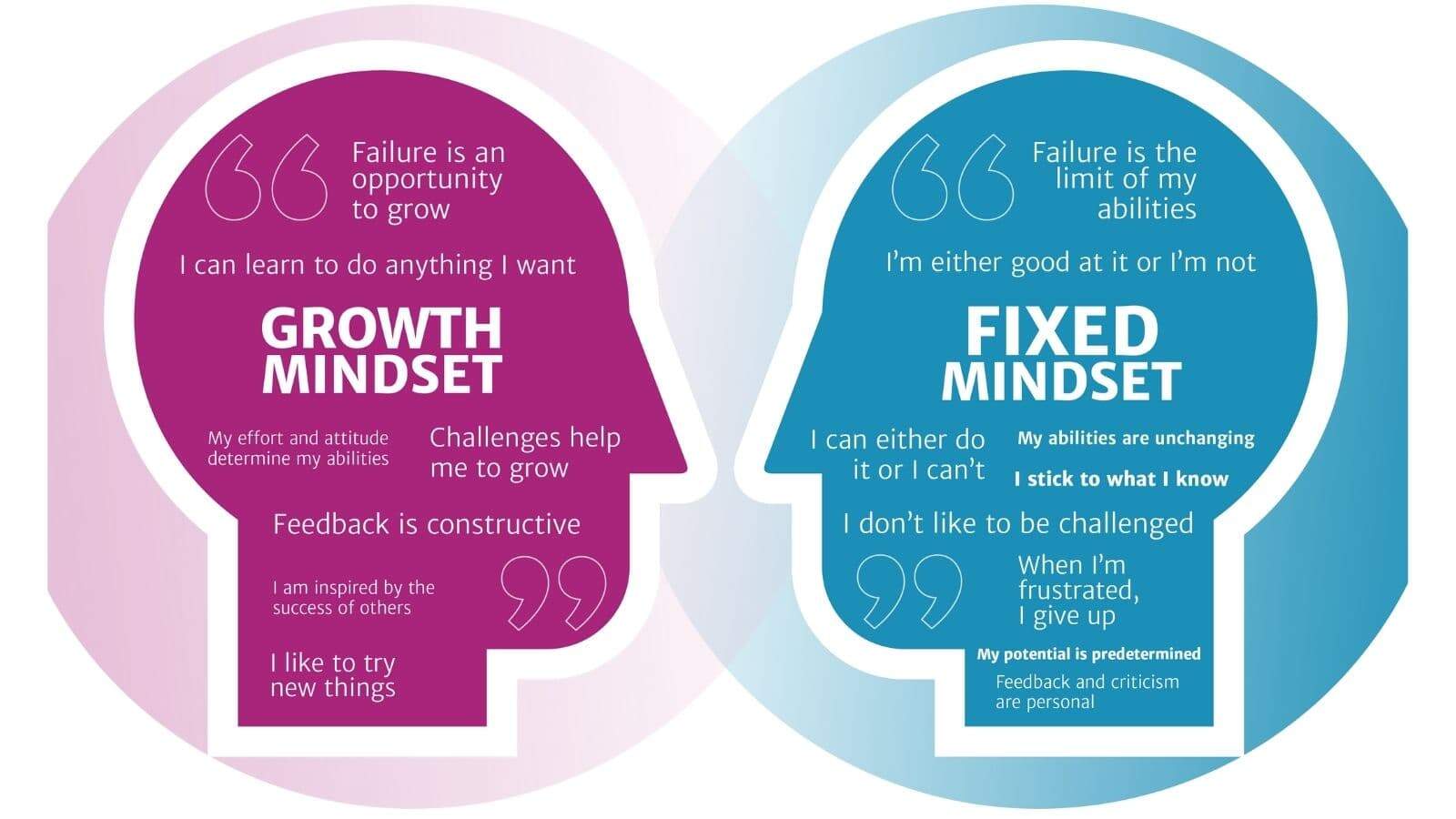 Nesta imagem, temos os 2 diferentes tipos de mindset