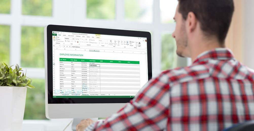 Profissional utilizando o Excel