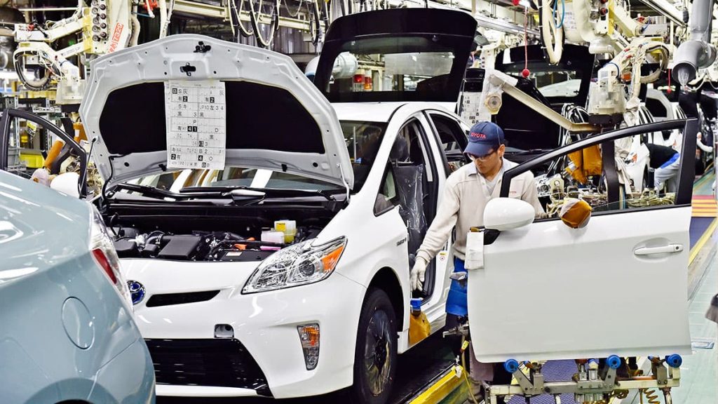 Na foto, temos o sistema Toyota de produção.