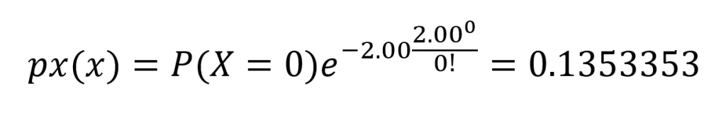 Temos o cálculo usando a fórmula de Poisson 