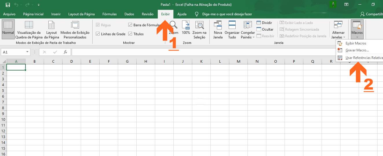Instruções de como ativar a Macro Excel 