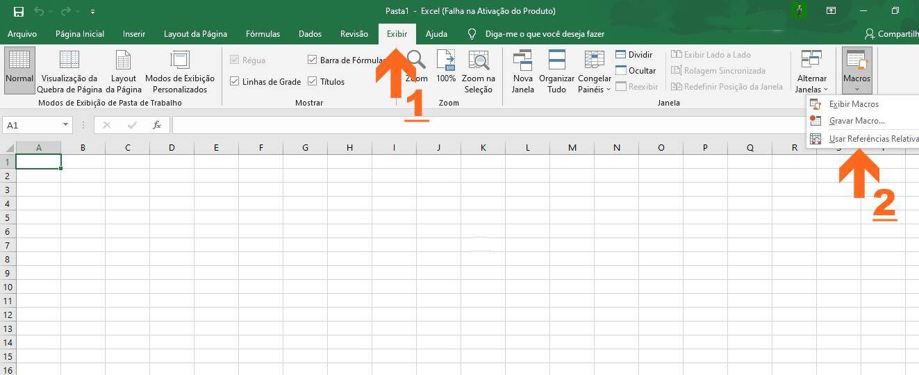 Instruções de como ativar a Macro Excel 