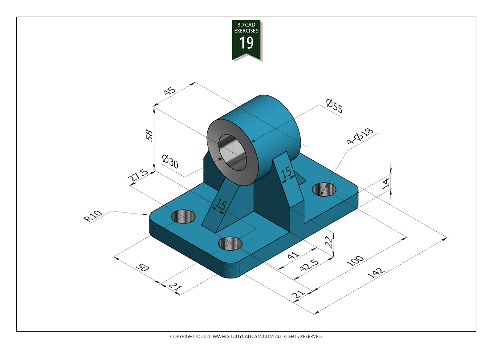 Imagem mostrando um exemplo de aplicação do AutoCad