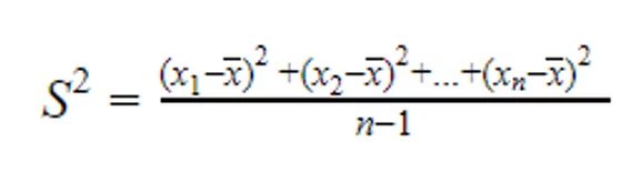A fórmula da Variância